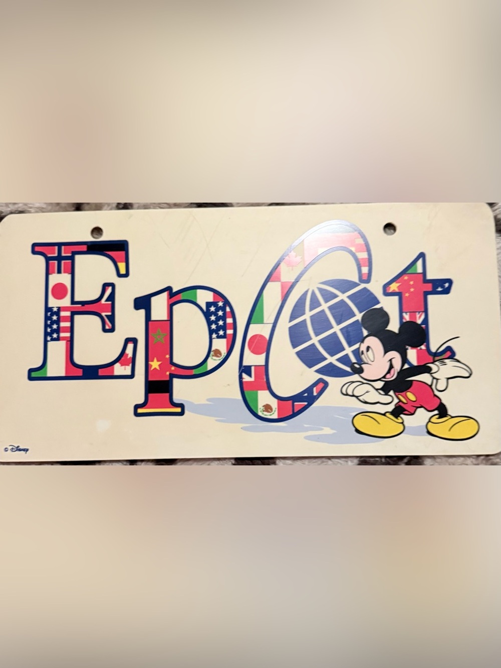 Disney EPCOT Sign with Mickey - Red, Blue, Yellow, Green